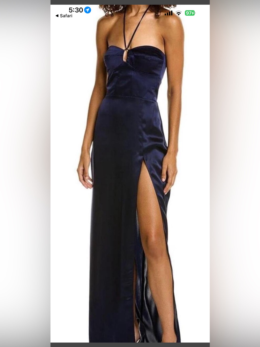 Amanda Uprichard Charmaine Silk Dress- Navy